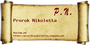 Prorok Nikoletta névjegykártya