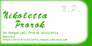 nikoletta prorok business card